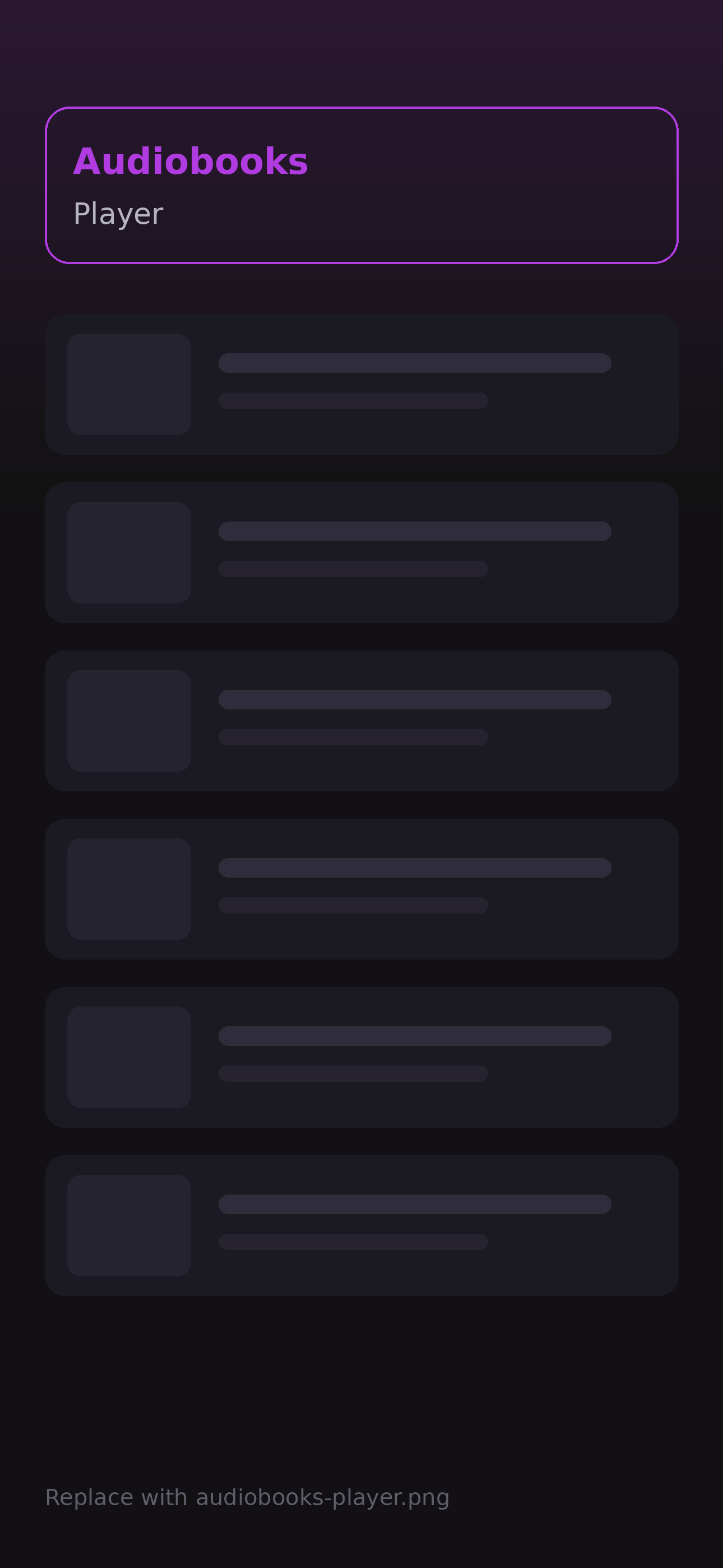 Audiobooks player