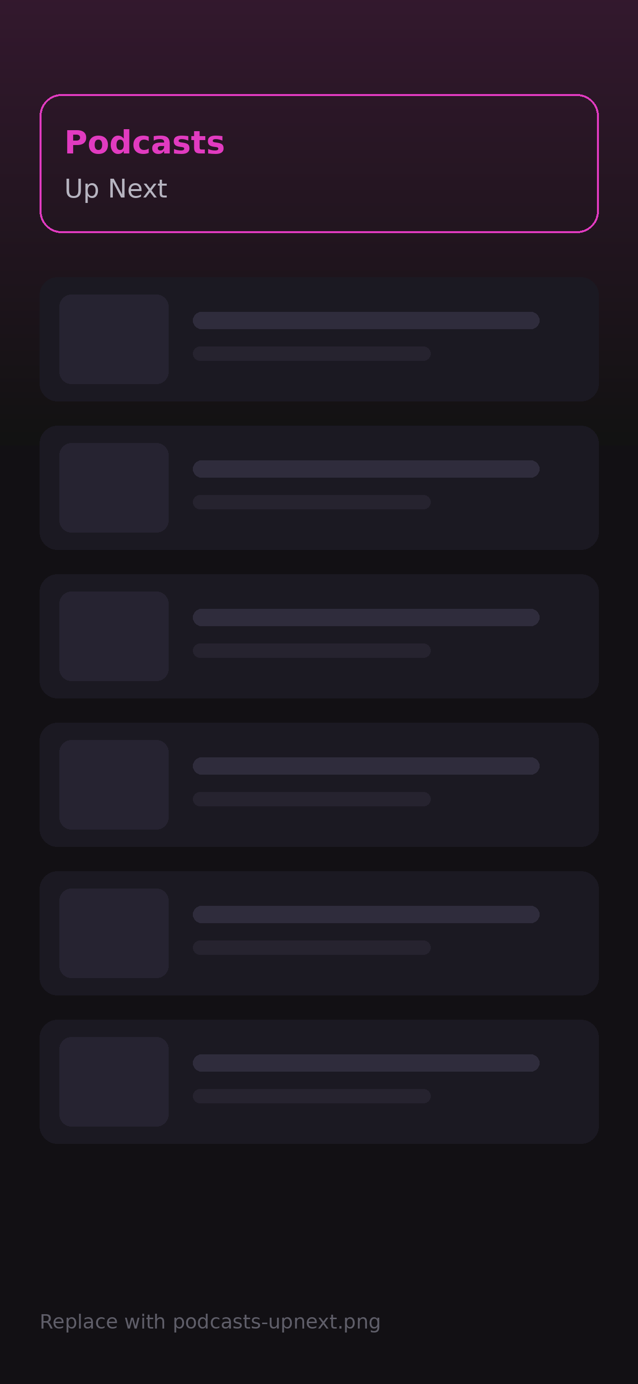 Up Next queue